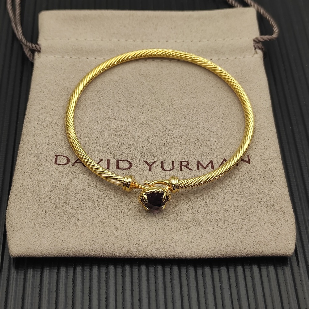 ▪️David Yurman▪️ 3mm purple diamond in gold, 19 cm